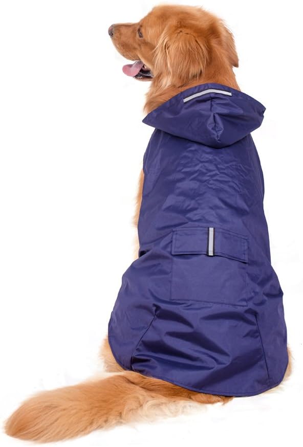 Sneff Trade Dog Raincoat Pet Rain Coat With Hoodie Waterproof Breathable Rain Jacket Pet Rain Wear With Strip Reflective For Large Big Dogs 3XL 4XL 5XL