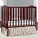 Dream On Me 2 in 1 Portable Folding Stationary Side Crib in Cherry, Greenguard Gold Certified , 2 Piece Set