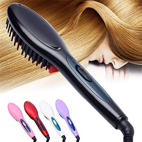 Mhxzkhl Straight up Hair Straightener Brush Ceramic Heated Electric Straightening Comb Rapid Heating Professional Swivel Cord