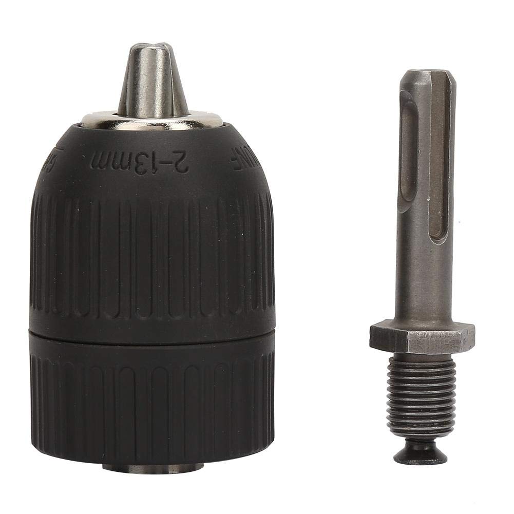 SDS Keyless Drill Chuck, Drill Chuck 2.0-13mm with 1/2-20UNF+SDS Round Shank Adapter Converter Made of Plastic and Steel