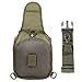 TOPQSC Shoulder Bag, Tactical Shoulder Bag Sling Chest Pack Crossbody Bag Riding Sports Multipurpose Daypack for Camping, Trekking, Rover Sling Backpack (Army green)