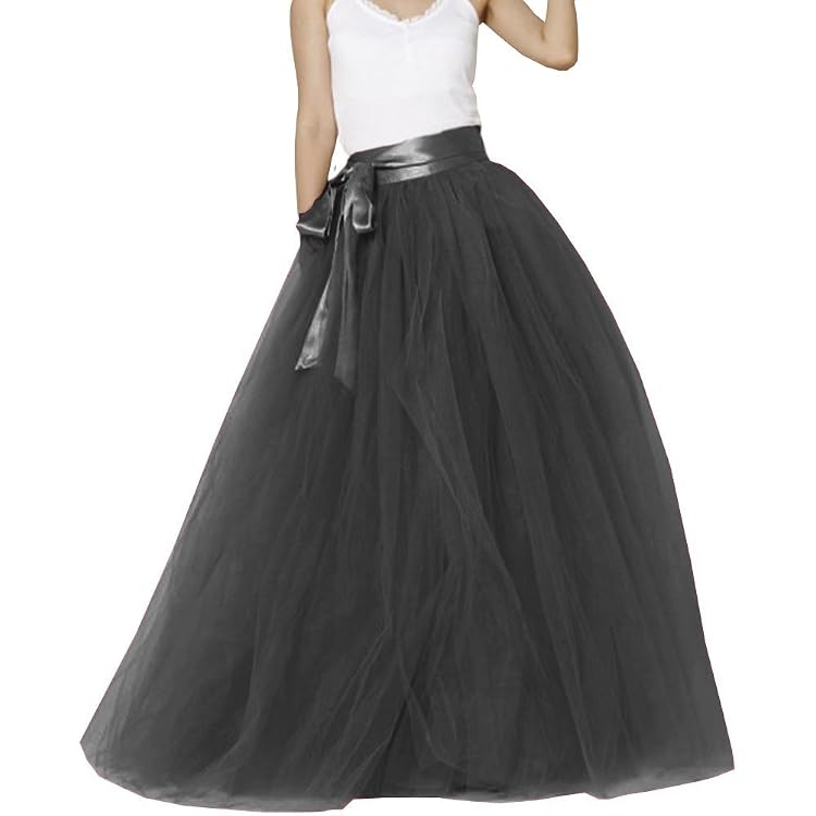Women's Long Maxi Tulle Skirt With Lace Trim – Wedding Overskirt, High Waisted With Train, Blush, X-Large For Prom & Party