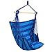ZENY Hanging Rope Hammock Chair Patio Porch Swing Seat w/2 Seat Cushions 265 Lbs Capacity, Blue Stripe