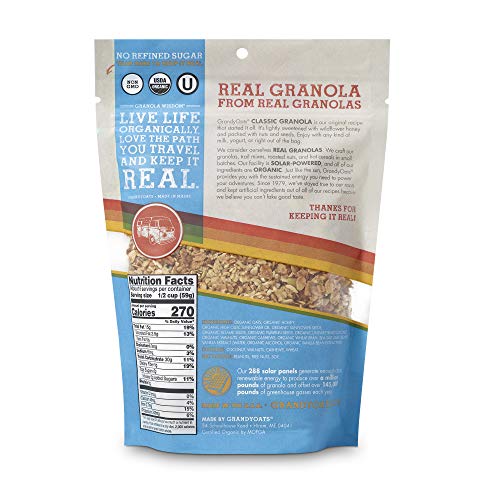 GrandyOats Classic Granola, Certified Organic Granola Cereal, Low Sugar