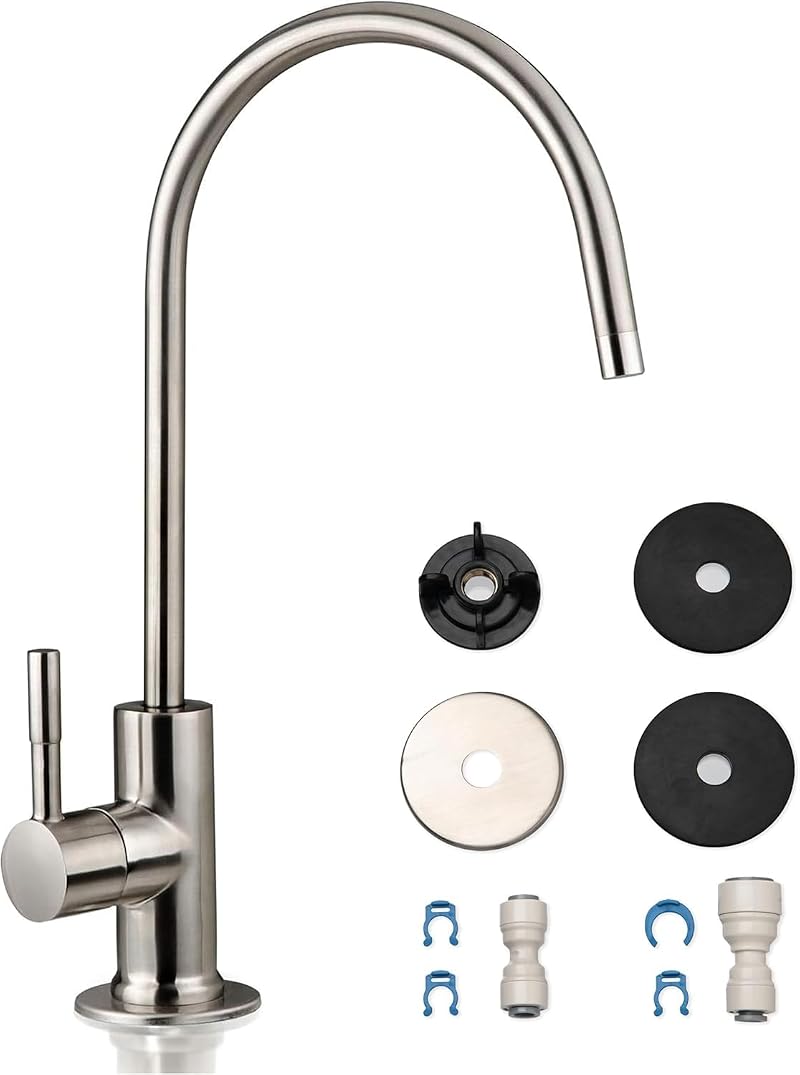 iSpring GA1-BN Brushed Nickel Water Filter Designer Faucet 14oz Solid Brass