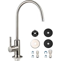 ISpring Designer Wasserhahn Für Filteranlagen – ölgerieben Schwarz, Hoher Auslauf, 360° Drehbar, Bleifrei