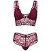 Undies Affair Women's 2 Piece Lingerie Set for Honeymoon Boudoir (Medium, Red)