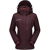 CAMEL CROWN Women’s Mountain Snow Waterproof Ski Jacket Detachable Hood Windproof Fleece Parka Rain Jackt Winter Coat