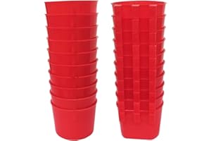 AMZSYLV 20 Pack Cage Cups Chicken Feeders Waterer Bird Water Cup Bunny Food Bowl Plastic Drinker Hanging Quail Dove Feeding Watering Dish Seed Container Coop Feeder for Parakeet Poultry Pigeon