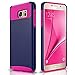 Samsung Galaxy Note 5 Case, E-Mobile Hybrid Dual Layer Shockproof Case for Samsung Galaxy Note 5 TPU + PC 2-Piece Style Soft Hard Cover (Navy Blue/Hot Pink)