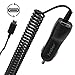 iVoler 5.4A Universal 2-Port USB Type C Car Charger with USB-C Coiled Cable - Black