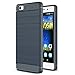 Huawei P8 Lite Case, Landee Soft TPU Shock Absorption and Carbon Fiber Design Silicone Case for Huawei P8 Lite (2015) (Navy Blue)