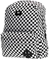black and white check backpack