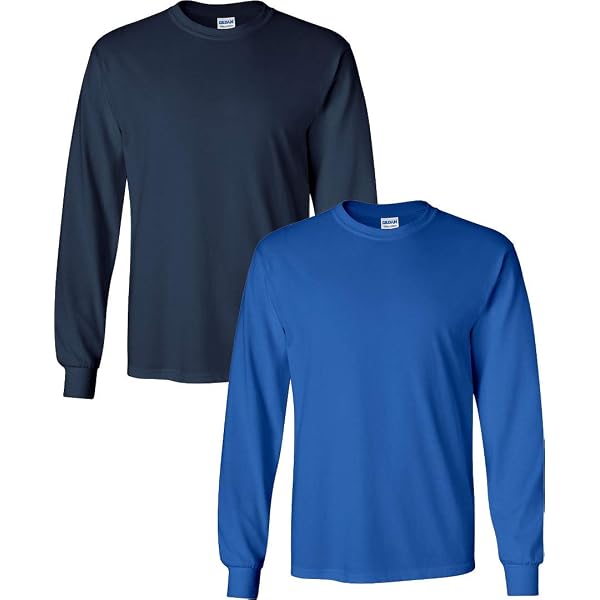 Gildan Men's Heavy Cotton Long Sleeve T-Shirt – 2-Pack, Style G5400, Medium Iris-Carolina Blue - View #4