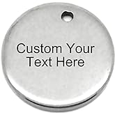 50PCS Bulk Engraved Stainless Steel Round Charms Pendant Custom Stamping Blanks Tags Diameter 8mm/ 10mm/ 20mm/ 30mm for Choice, Silver/Gold
