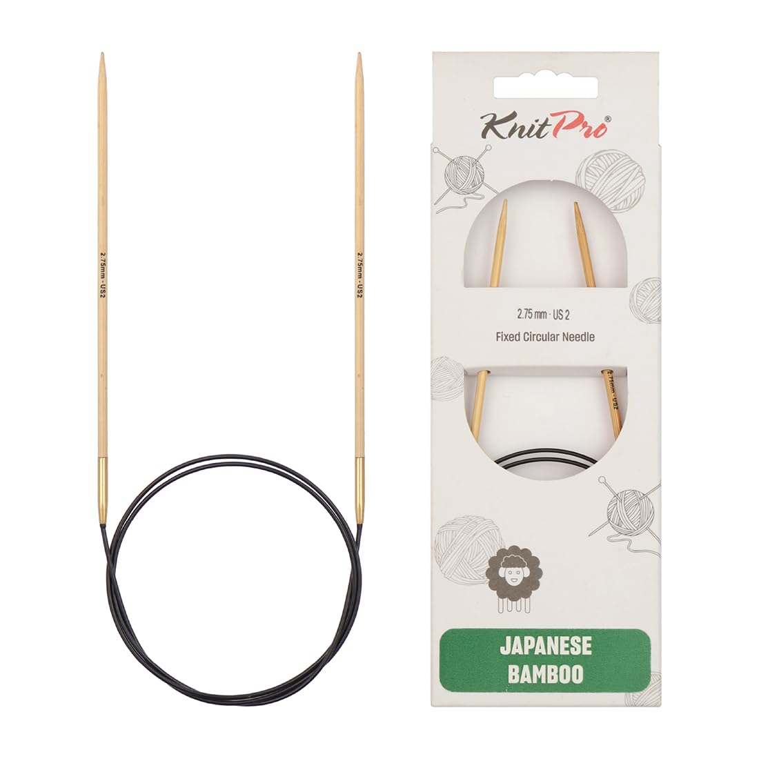 KnitPro Bamboo Fixed Circular Needles 40" (100cm) | 2.75mm