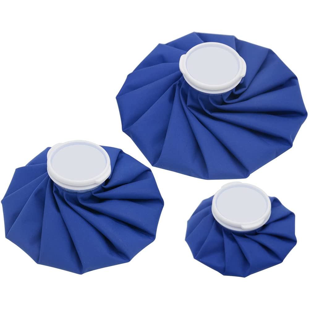 Namvo Ice Bag, 3pcs Reusable First Aid Ice Hot and Cold Reusable Ice Bag Packs, First Aid Therapy Waterproof Pouch for Sports Injury Pain Relief and Reduce Swelling Blue (11"+9"+6")