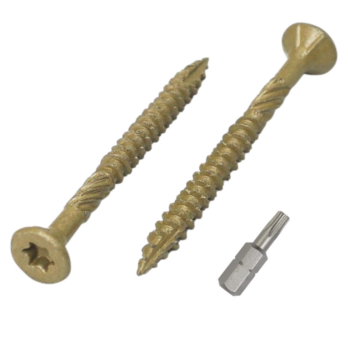 Marcopol (Pack of 500 pcs) Green Anti-corrosion Finish 4.0 x 50 mm Timber Decking Screws, Wood Screws, Torx Head, Type 17, Countersunk Head, Exterior Screw (500, 4.0 x 50 mm)