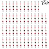 DEPEPE 50PCS Solder Seal Wire Connectors, Heat Shrink Butt Connector Waterproof Insulated Electrical Butt Terminals for Automotive Marine, 22-18 AWG, Red