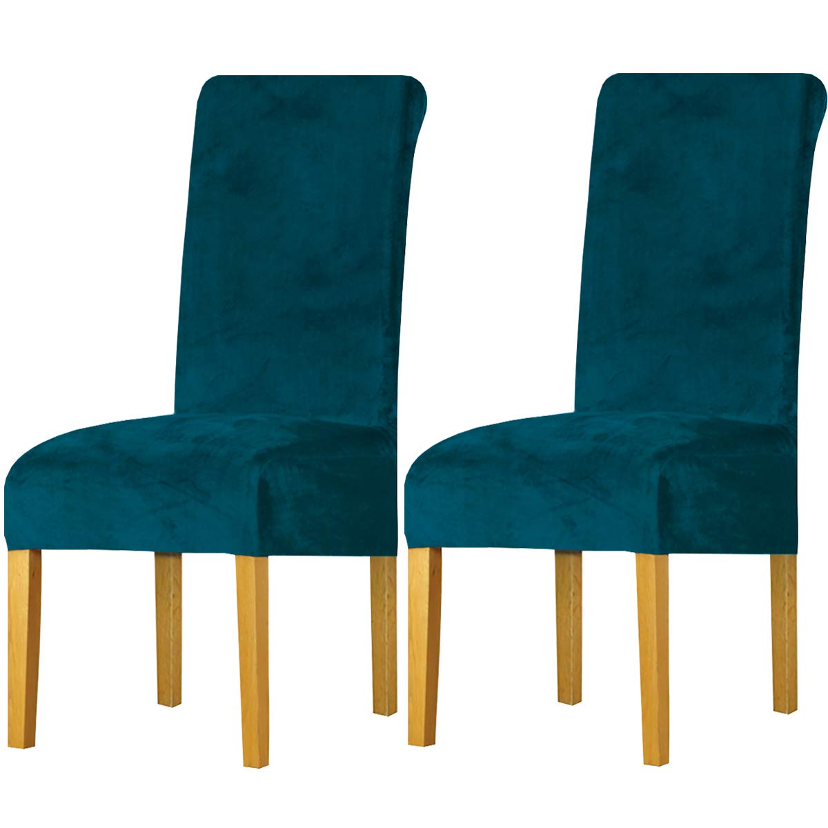 LANSHENG Dining Chair Covers Set of 2, Stretch High Back Chair Seat Protector Slipcovers, Washable Removable Kitchen Chair Covers for Dining Room (Teal, Set of 2)