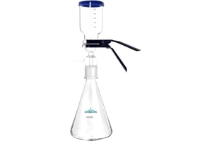 CHSZCHC 500ml Glass Vacuum Suction Filter, Lab Vacuum Filtration Distillation Apparatus for Filtering in Lab with 300mL Graduated Funnel