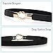 Fashion Elastics Waist Belt Vintage Clothing Accessories for Women Dresses Skinny Web Belt 2 Pack, Black & White, Gold & Silver Metal Buckle, Size 26