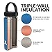 Bear Grylls Triple Wall Vacuum Insulated Water Bottle for 12 Hours Hot | 24 Hours Cold, BPA Free