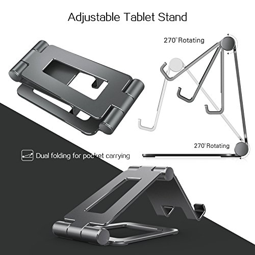 Cell Phone Stand, Compatible with iPhone Stand, Nintendo Switch Stand, Adjustable Phone Stand for Desk, Smartphone Holder for Desk (Gray)