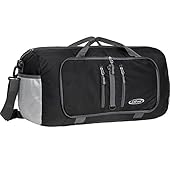 G4Free Foldable Travel Duffle Bag Lightweight 22 Inch for Luggage, Sports, Gym(Black)