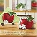 Collections Etc Apple Blossom Salt And Pepper Set with Vine That Forms a Handle - Hand-Painted Kitchen Decoration