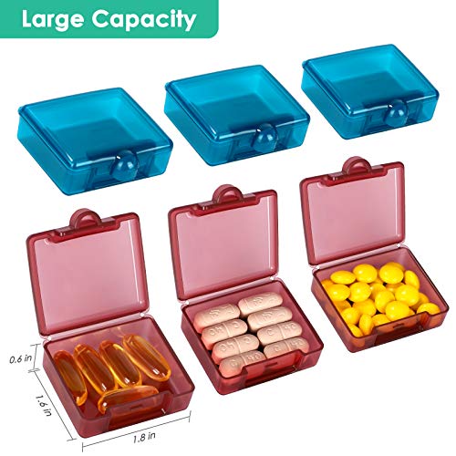 Small and Cute Pill Case, 6 Pack Pocket Pill Organizer,Mini Portable
