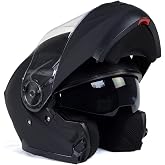Milwaukee Helmets MPH9814DOT 'Breeze' Flat Black Advanced Motorcycle Modular Helmet for Men and Women Biker w/ Drop Down Visor - XX-Large