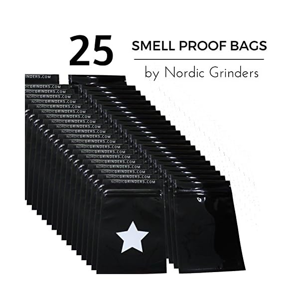 Premium-Smell-Proof-Bags-25-Pack-of-Small-Bags-By-Nordic-Grinders-Leak-Proof-Reusable-Odor-resistant-Keep-the-smell-of-spices-and-herbs-away-4×6-Inches Premium-Smell-Proof-Bags-25-Pack-of-Small-Bags-By-Nordic-Grinders-Leak-Proof-Reusable-Odor-resistant-Keep-the-smell-of-spices-and-herbs-away-4×6-Inches