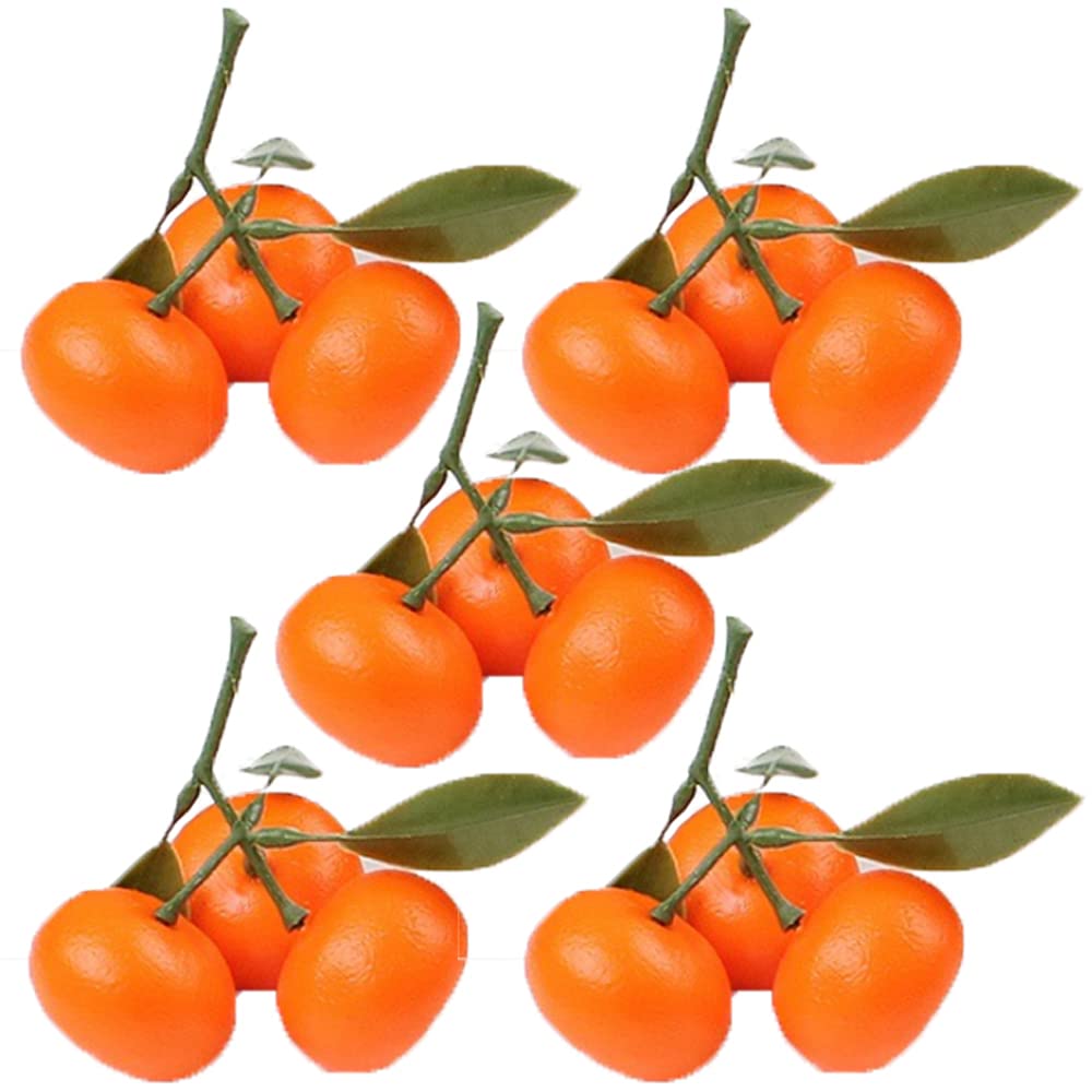 NA 5 Pcs Artificial Oranges Lifelike Simulation Fruit Set Plastic Realistic Fruit Orange for Home House Kitchen Party Decoration