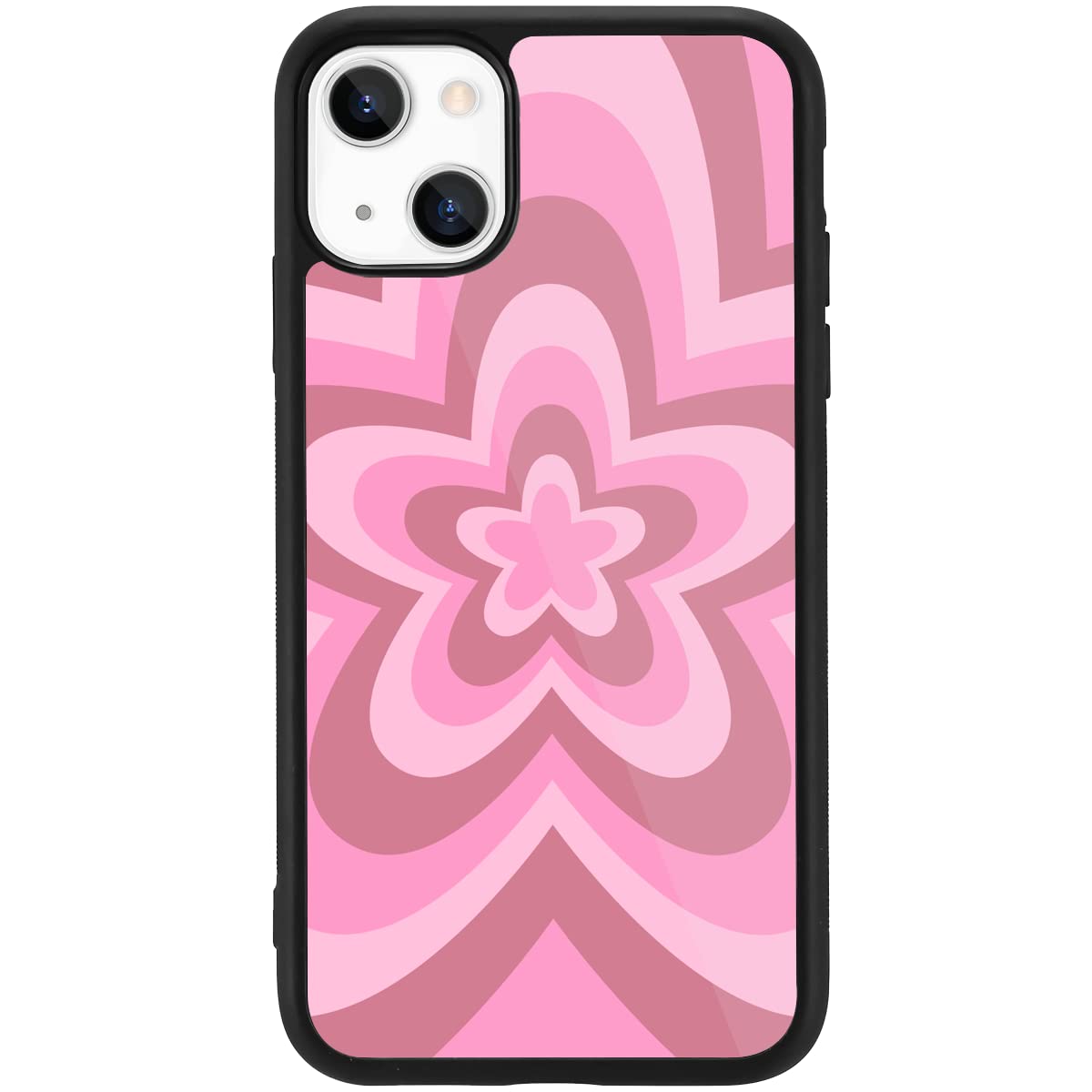 MAYCARI Aesthetic Pink Flower Pattern Design Case for iPhone 13 Pro, Girly Aesthetic Pink Flower Pattern with Slim Soft TPU Hard Back Protective Case for Girls Women Children(iPhone 13 Pro Case) — image 1