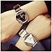 LinTimes Fashion Men Women Watch Triangle Quartz Analog Students Couple Wristwatch 2pcs Black White