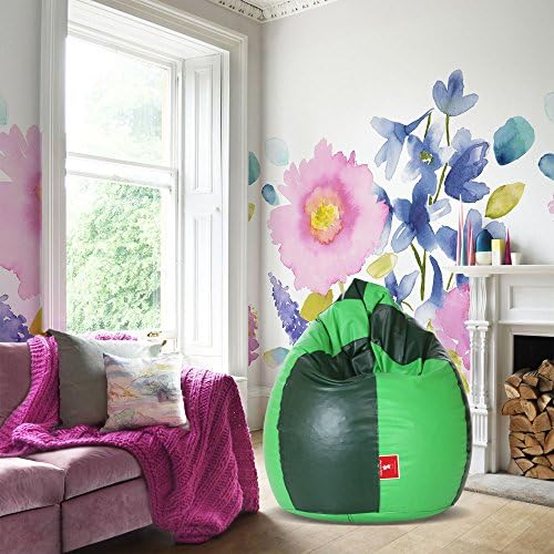 ComfyBean - Bean Bag Filled with Beans - Bean Bag - Size : Jumbo - Color : Dark Green Light Green