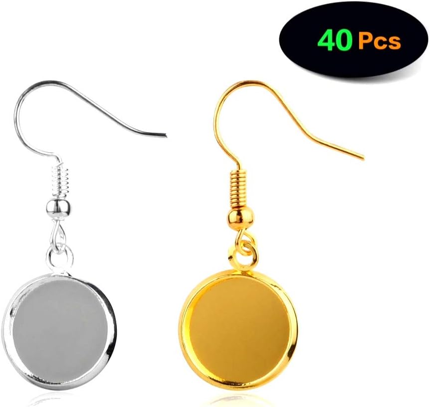40 Pack For Diy Jewelry Making Earring Wire Hooks For 12mm Cabochon Settings Home Beading Jewelry Making Ourvagabondstories Com