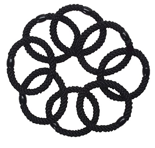 image for L. Erickson Grab & Go Ponytail Holders, Black, Set of Eight - Exceptio