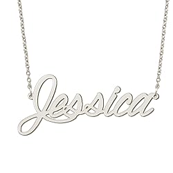 BYBWBL Jessica Name Pendant Necklace Silver Color