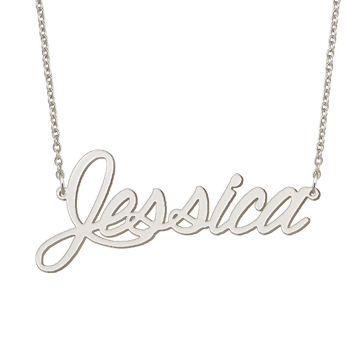 BYBWBL Jessica Name Pendant Necklace Silver Color