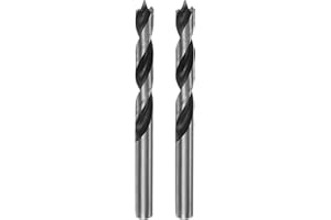 HARFINGTON 2pcs Brad Point Drill Bits 9.5mm(24/64") Dia Straight Round Shank Drill Metric Brad Point 3" Drilling Depth Spiral
