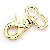 CRAFTMEMORE Trigger Snap Hook Metal Swivel Lobster Clasps Purse Bag Clips Quality Finish VTHO 2PCS (1 1/4 Inches, Gold)
