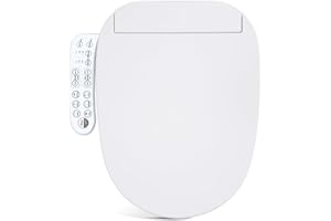 Aquonderful Elongated Smart Bidet Toilet Seat, Electric Smart Heated Seat with Slow Closes, Warm Water, Dryer, Vortex Wash, Rear and Front Wash, Night Light, White, 208 (Elongated)
