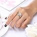 Promise Ring for Her Engagement Ring Wedding Bands Bridal Set for Women CZ Rings for Lady Girl, White/Rose Gold Plated