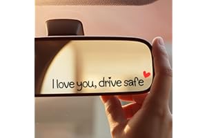 BOLOBALA 3X I Love You Drive Safe Mirror Sticker, Cute Car Stickers for Womens, Car Decals for Women, Rear View Mirror Sticker, Valentines Day Gifts for Her, Him (Black and Red Heart)