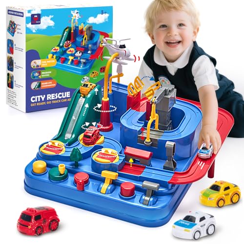hahaland Toys Kids 2 Years - Track Cars Circuit Cars for Kids 2 3 4 5 Years - Educational Interactive Logic Game Gift for Boy Girl