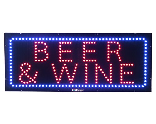 LED Liquor Beer Wine Open Light Sign Super Bright Electric Advertising Display Board for Bar Pub Club Business Shop Store Window Bedroom Decor 13 x 32 inches