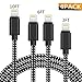 [4 Pack] Lightning cable, [3FT 6FT 6FT 10FT] Durable Nylon Braided Lightning Cord, Data Syncing and Charging Cable Compatible with iPhone X/8/8Plus/7/7 Plus/6/6Plus/6S Plus/5/5s,iPad,iPod