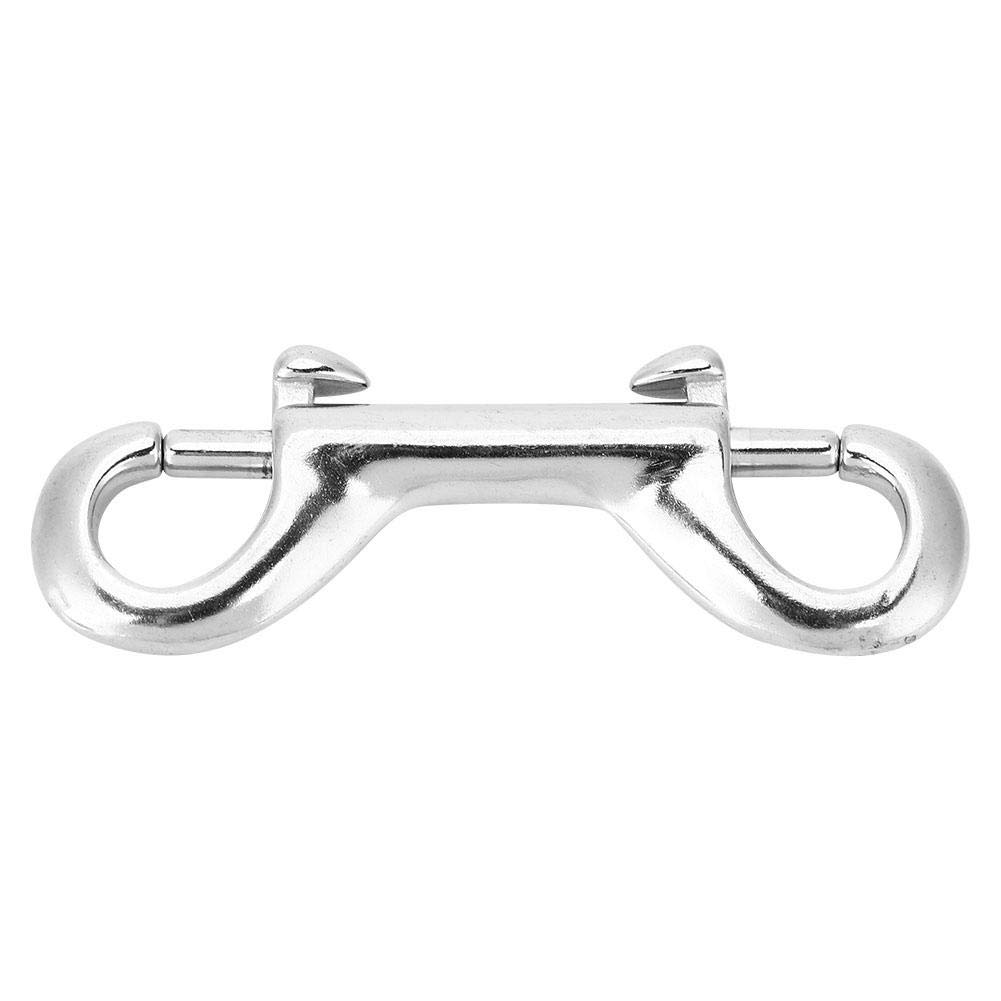 Double Sided Carabiner Hook, Silver Stainless Steel Double Sided Carabiner Hook Snap Scuba Diving Buckle Diving Clip Hook 5 Size (100 mm)